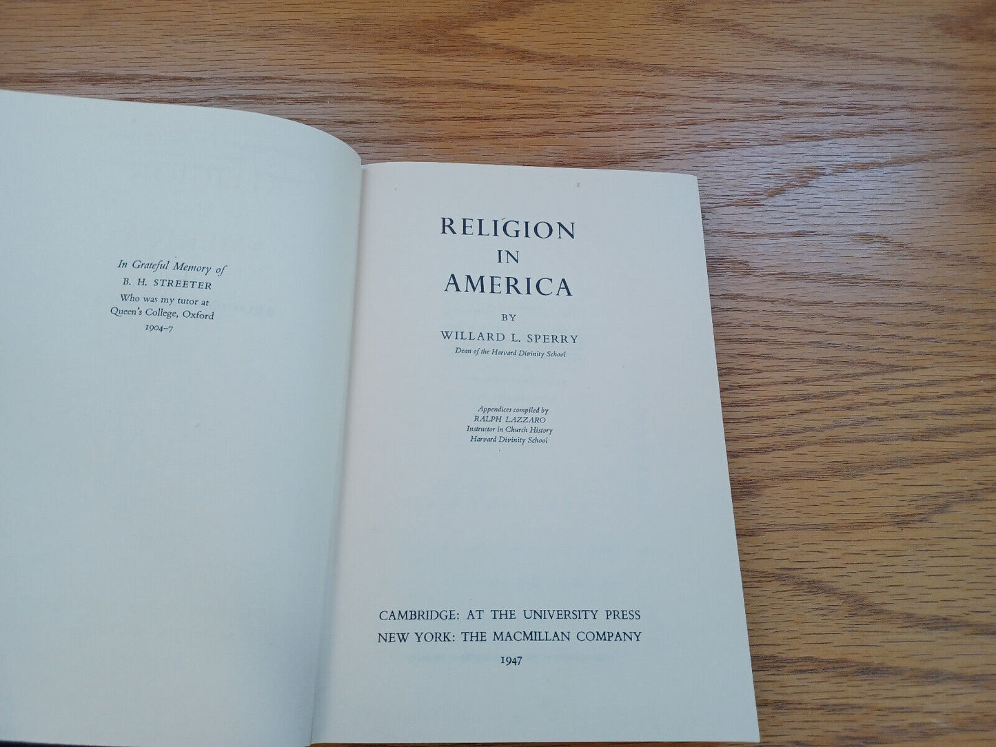 Religion In America Willard L Sperry 1947