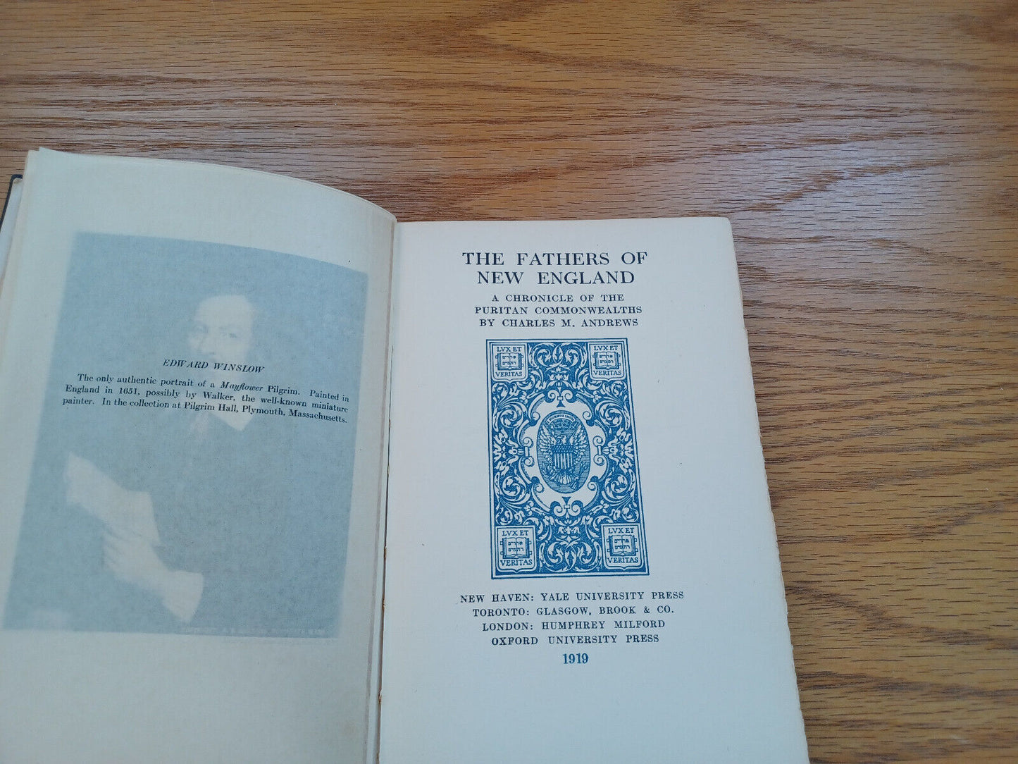 The Fathers Of New England Charles M Andrews 1919 Abraham Lincoln Edition Vol 6