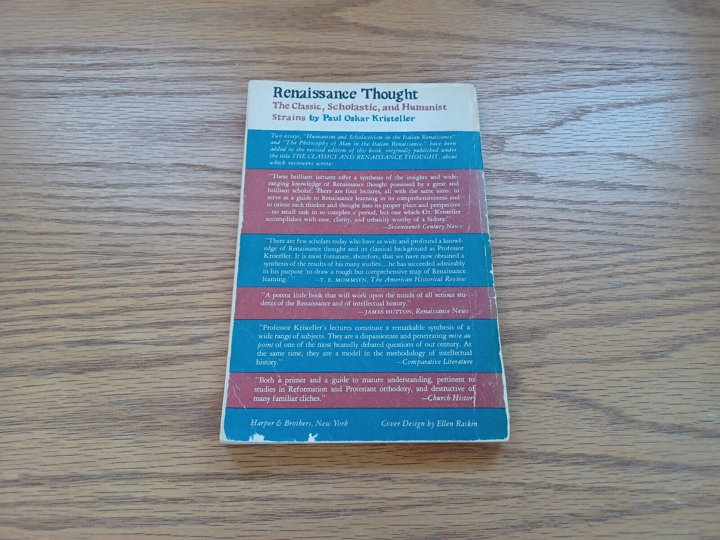 Renaissance Thought The Classic Scholastic And Humanistic Strains 1961