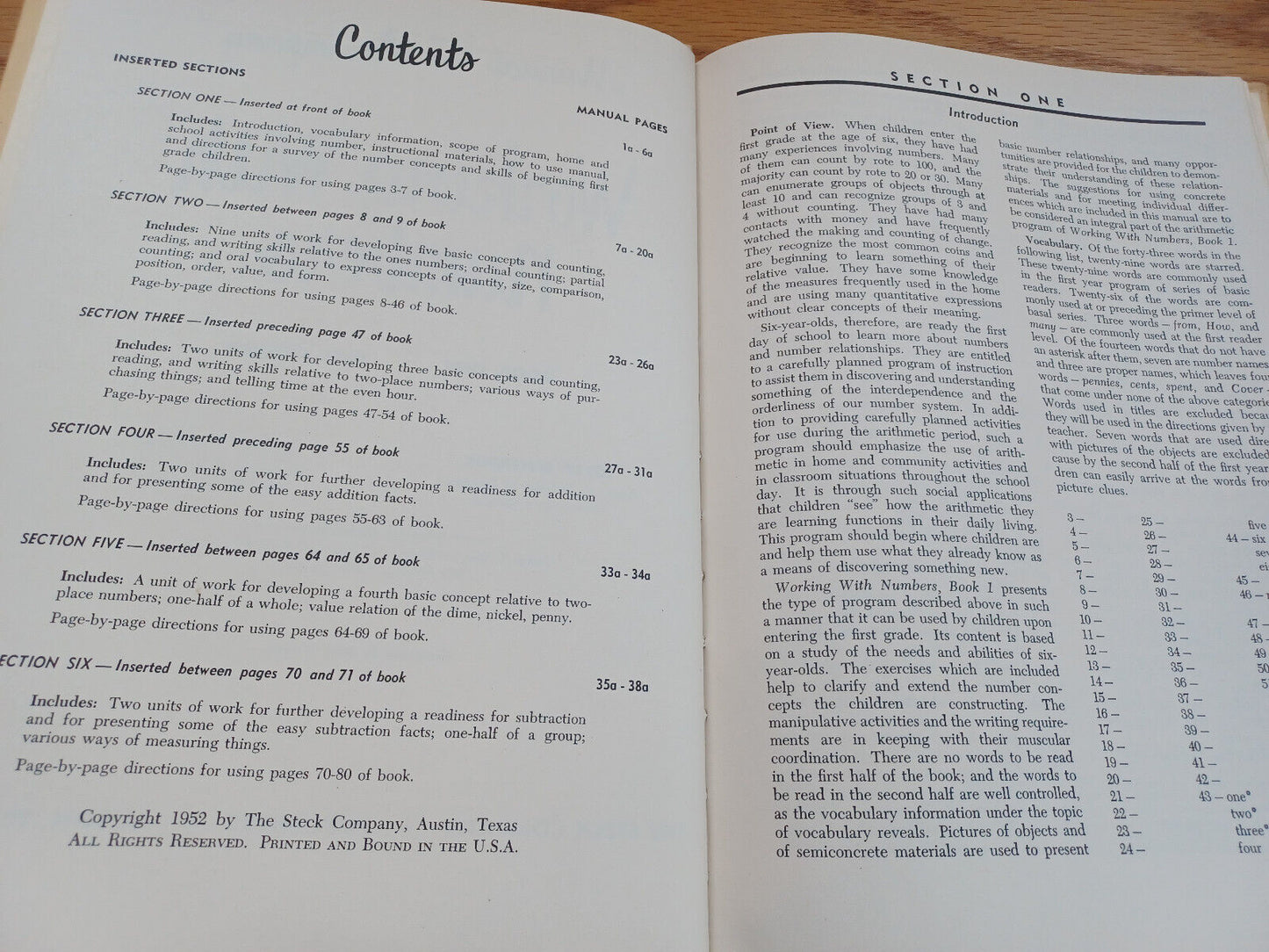 Working With Numbers Teachers Edition Book One By Joyce Benbrook 1952