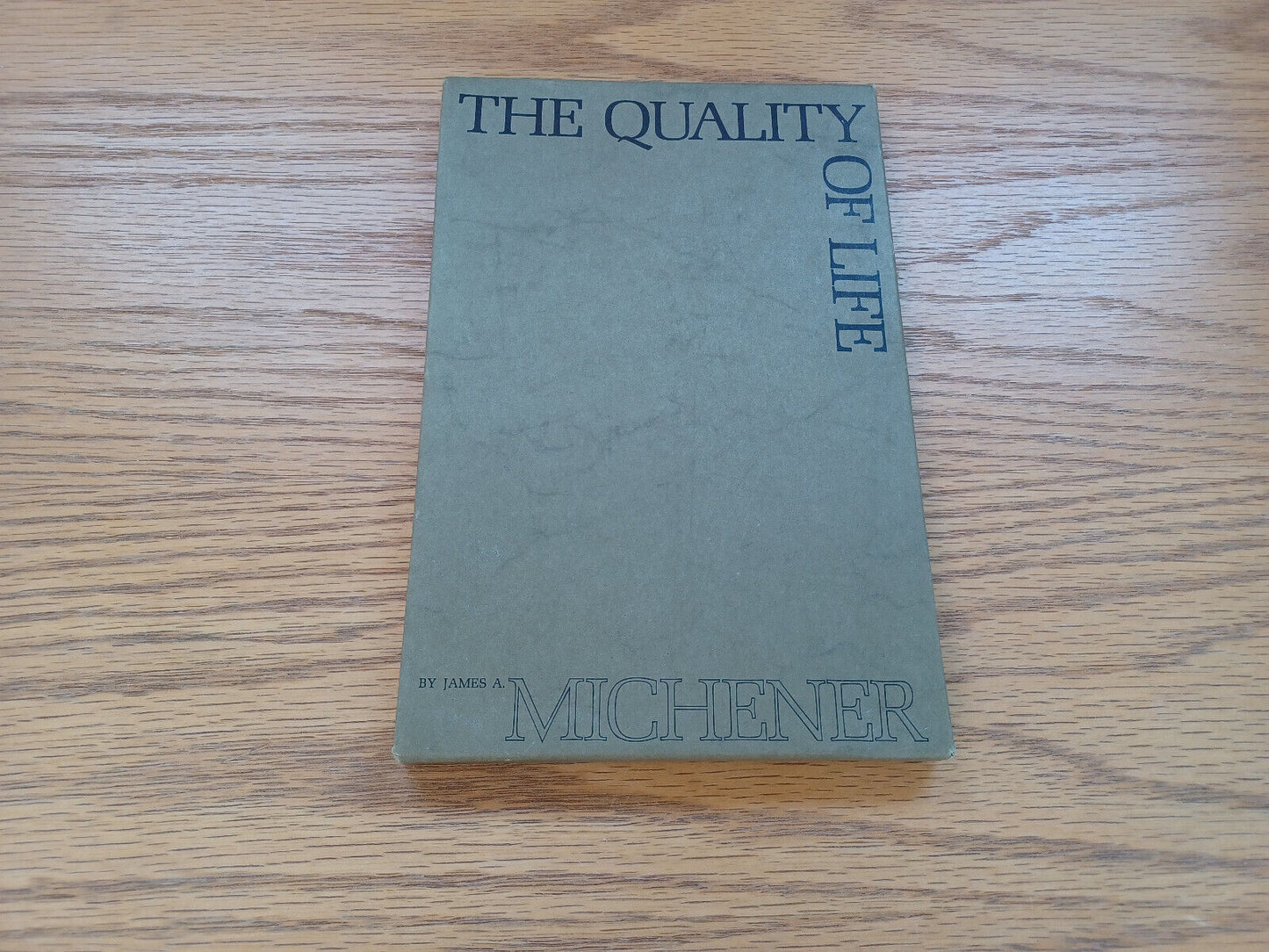 The Quality Of Life James A Michener 1970 Slipcase