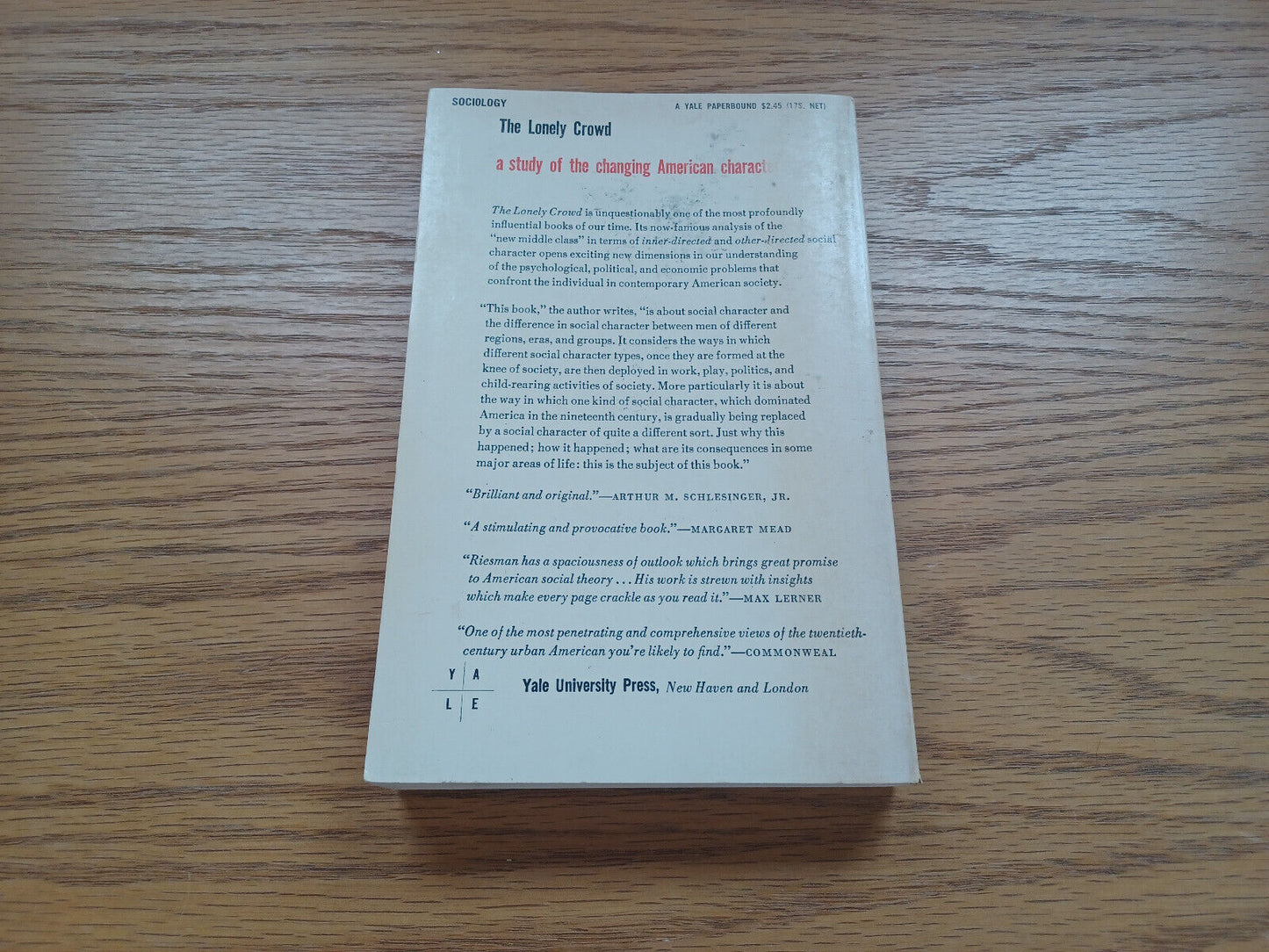 The Lonely Crowd By David Riesman 1966. Abridged Edition.