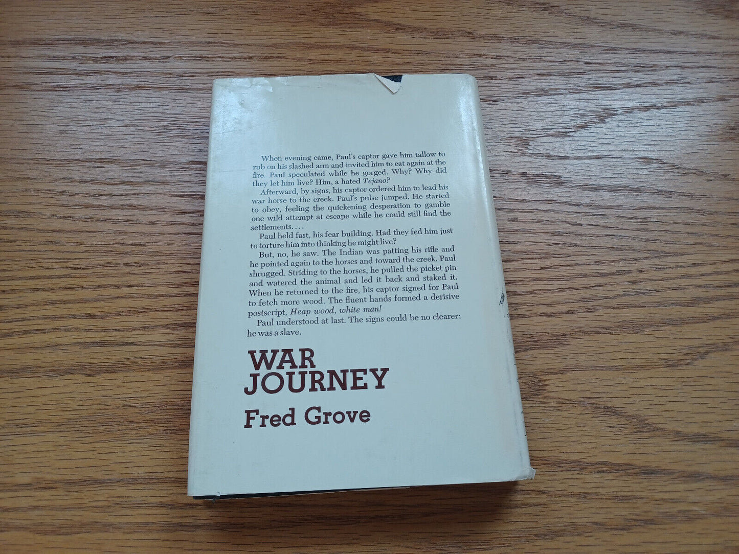 War Journey By Fred Grove 1971 Dust Jacket