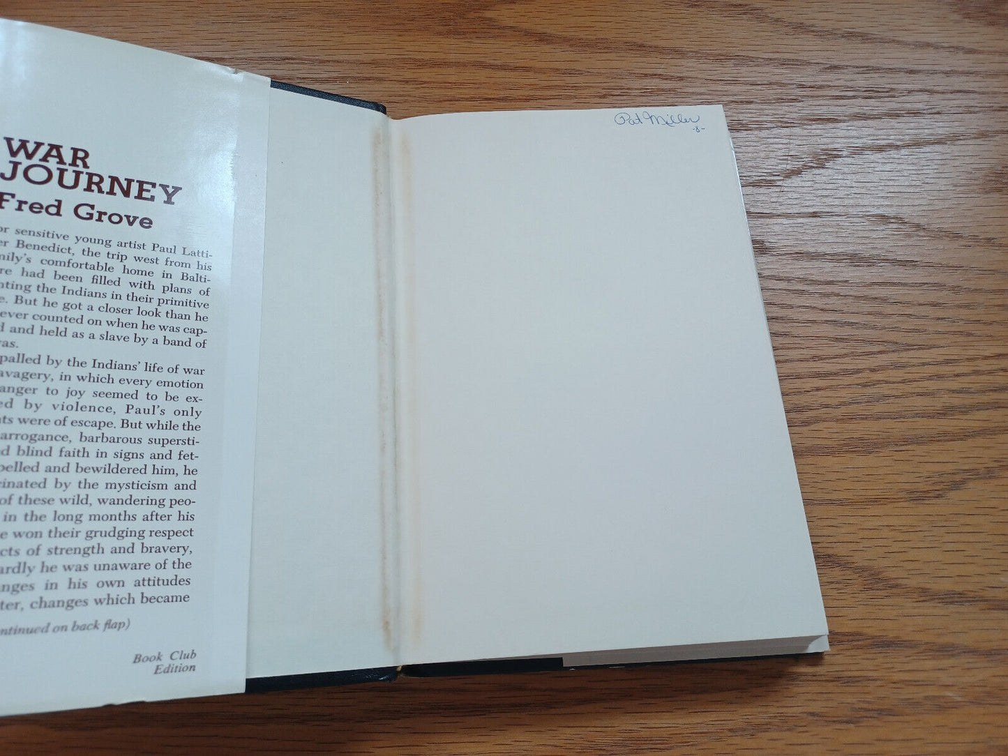 War Journey By Fred Grove 1971 Dust Jacket