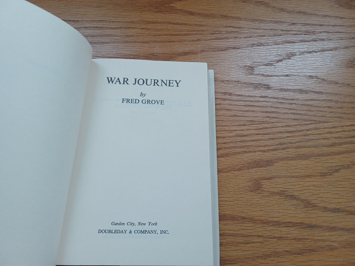 War Journey By Fred Grove 1971 Dust Jacket