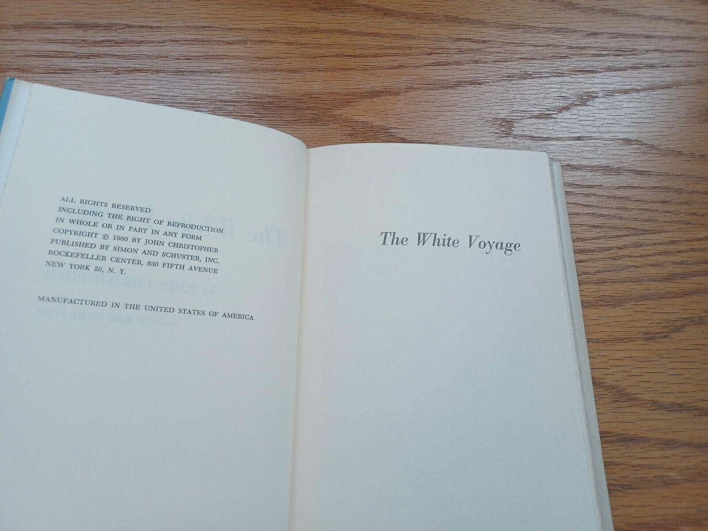 The White Voyage By John Christopher 1960 Dust Jacket