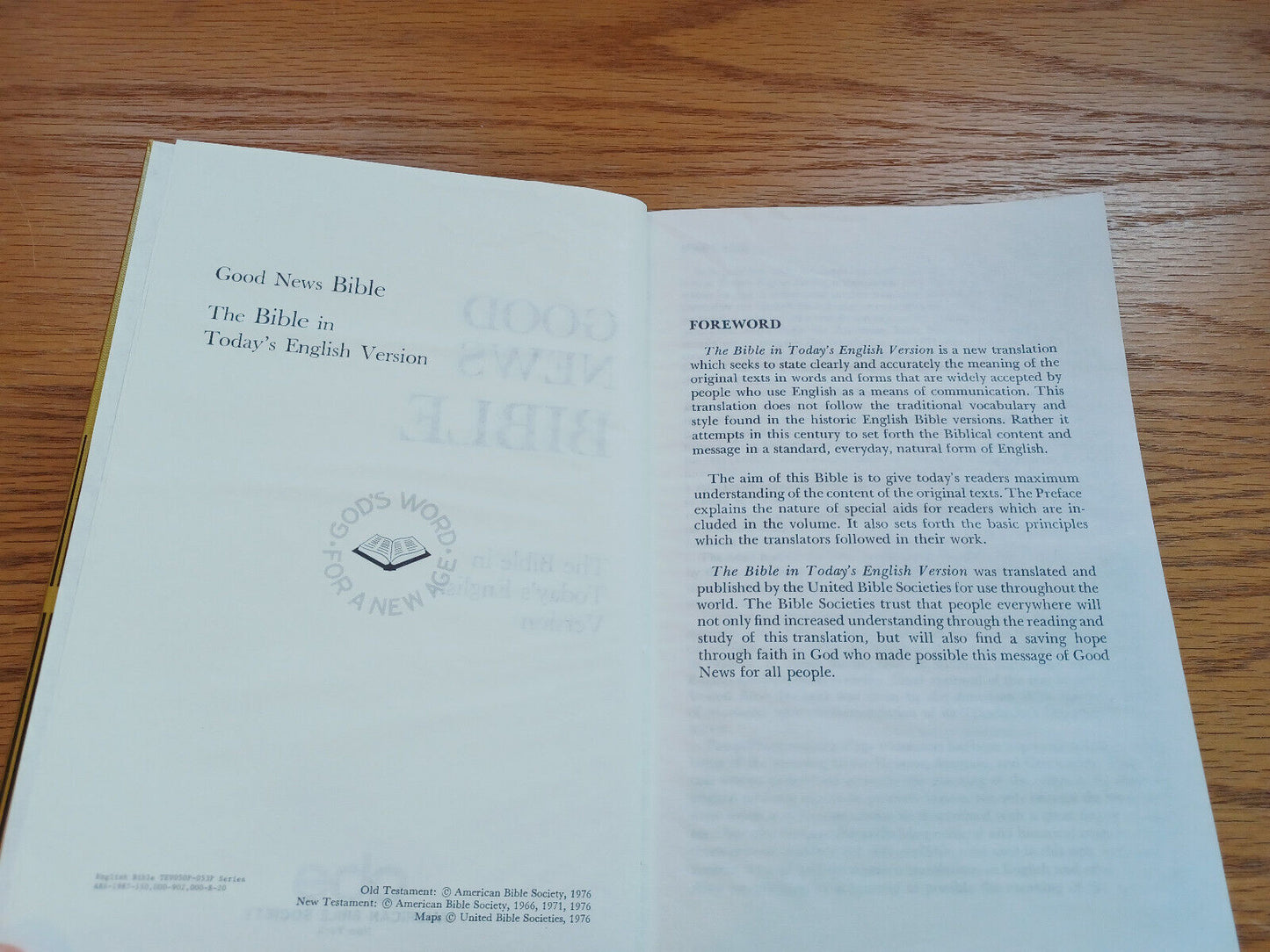 Good News Bible Today'S English Version 1987 American Bible Society