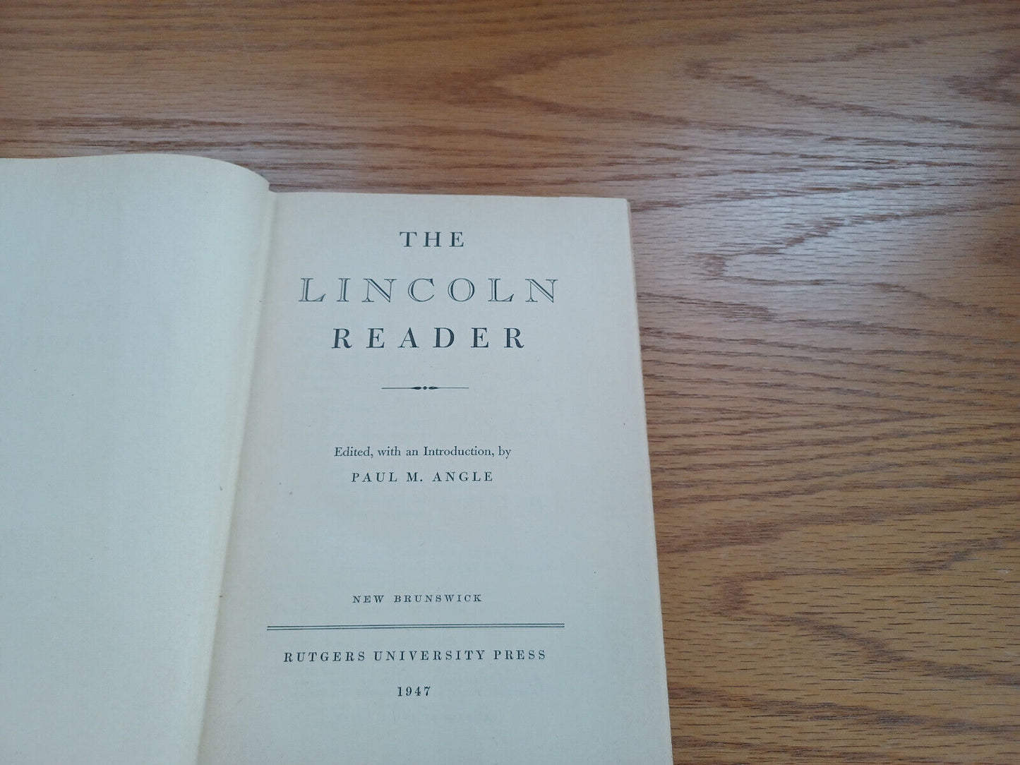 The Lincoln Reader By Paul Angle 1947