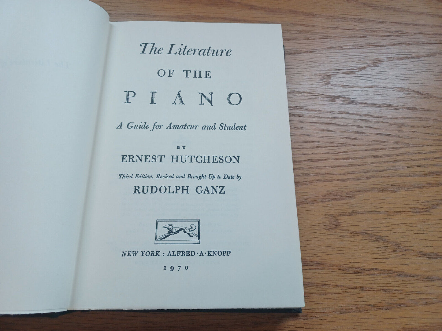 The Literature Of The Piano By Ernest Hutcheson 1970