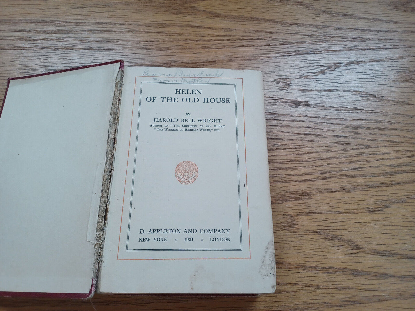 Helen Of The Old House Harold Bell Wright 1921
