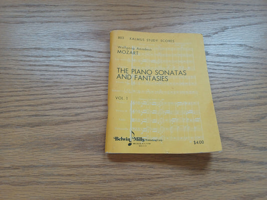 The Piano Sonatas And Fantasies Mozart Volume 1 Kalmus Study Scores No 803 1968