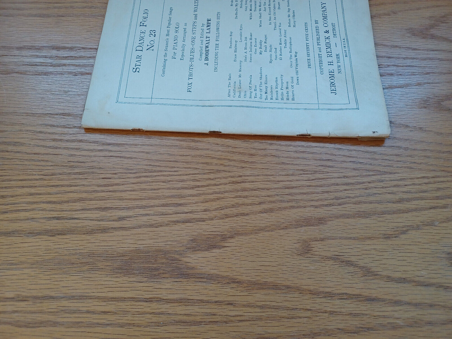 Star Dance Folio No 23 For Piano Solo 1922 J Bodewalt Lampe