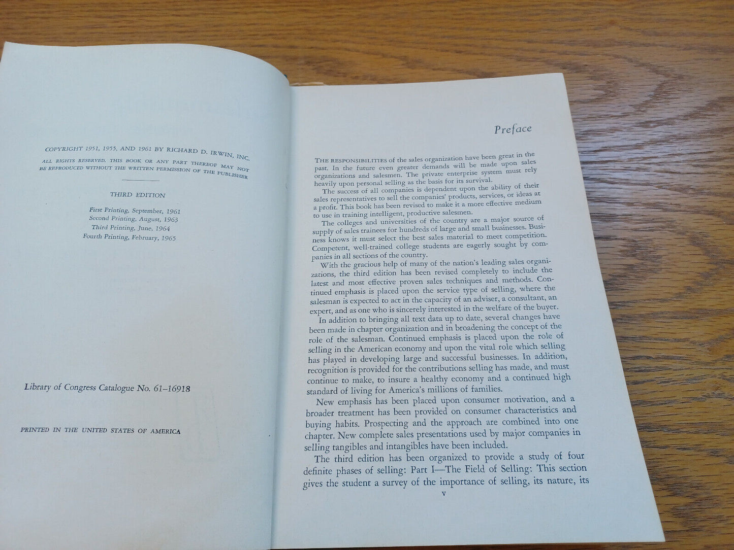 Salesmanship Principles And Methods Carlton A Pederson 1965 3Rd Edition