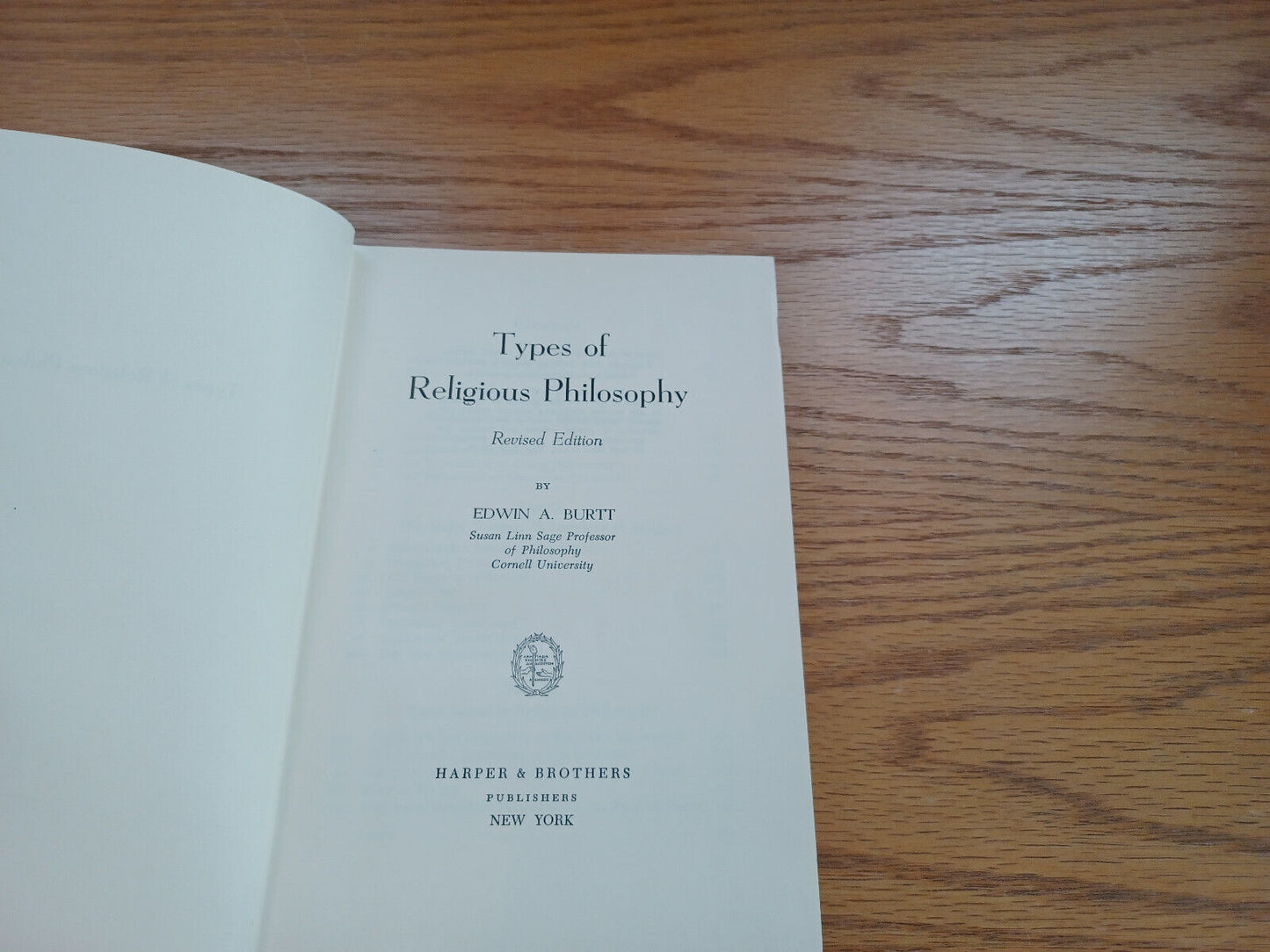 Types Of Religious Philosophy By Edwin Burtt 1951