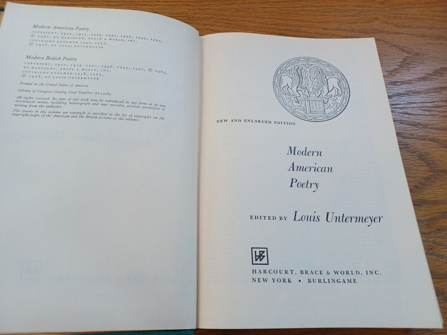 Modern American Poetry Modern British Poetry Louis Untermeyer 1962