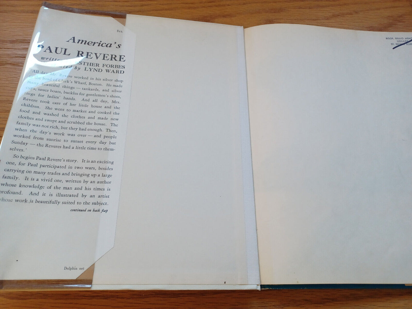 America'S Paul Revere Esther Forbes 1946 Hardcover Dust Jacket