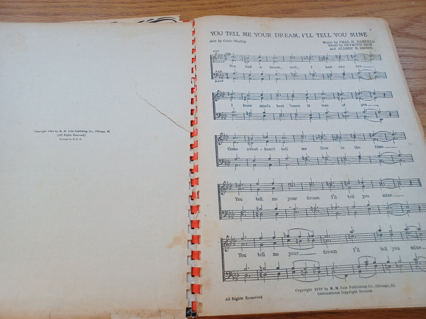 Album Of Favorite Barber Shop Ballads Cole Edition 1944