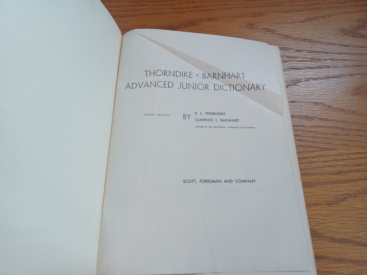 Thorndike Barnhart Advanced Junior Dictionary Fourth Edition El Thorndike 1968