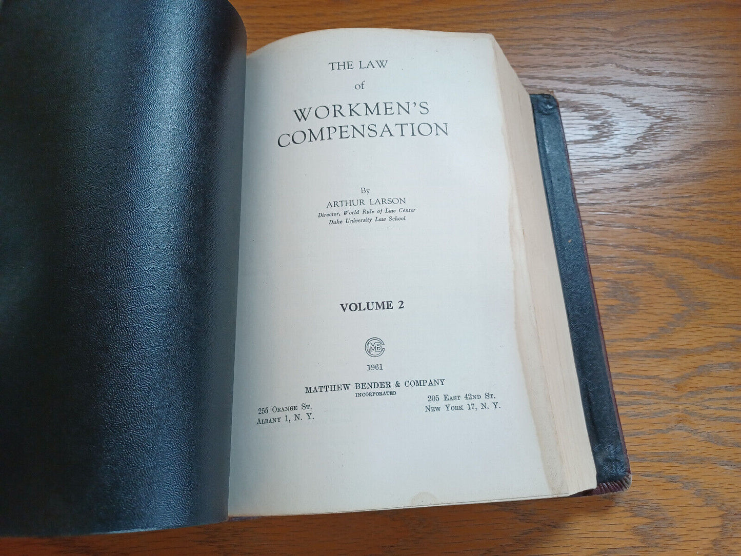 The Law of Workmen’s Compensation Arthur Larson Volume 2 1963 Hardcover Matthew