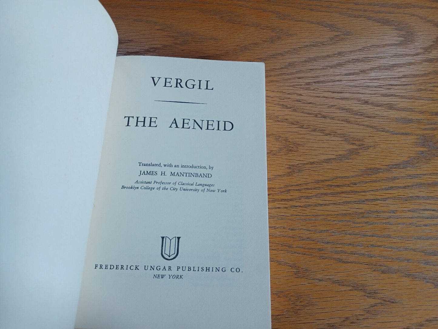 Vergil the Aeneid 1983 Paperback Frederick Ungar