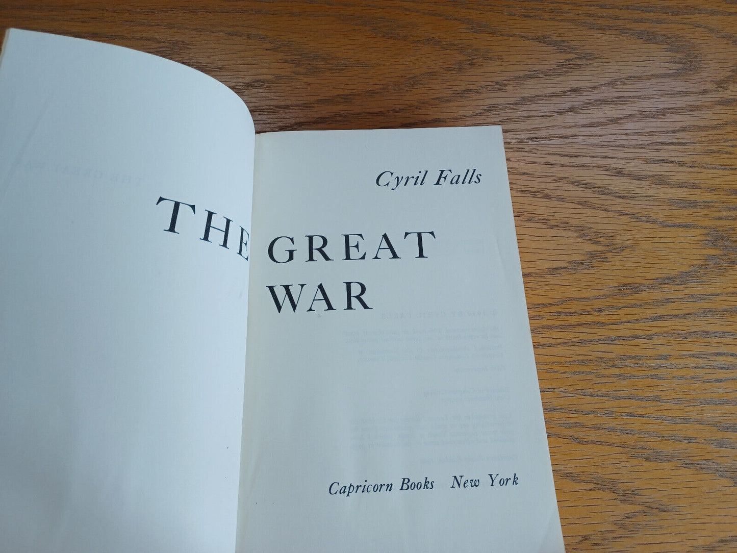 The Great War 1914-1918 Cyril Falls 1961 Paperback Capricorn Books