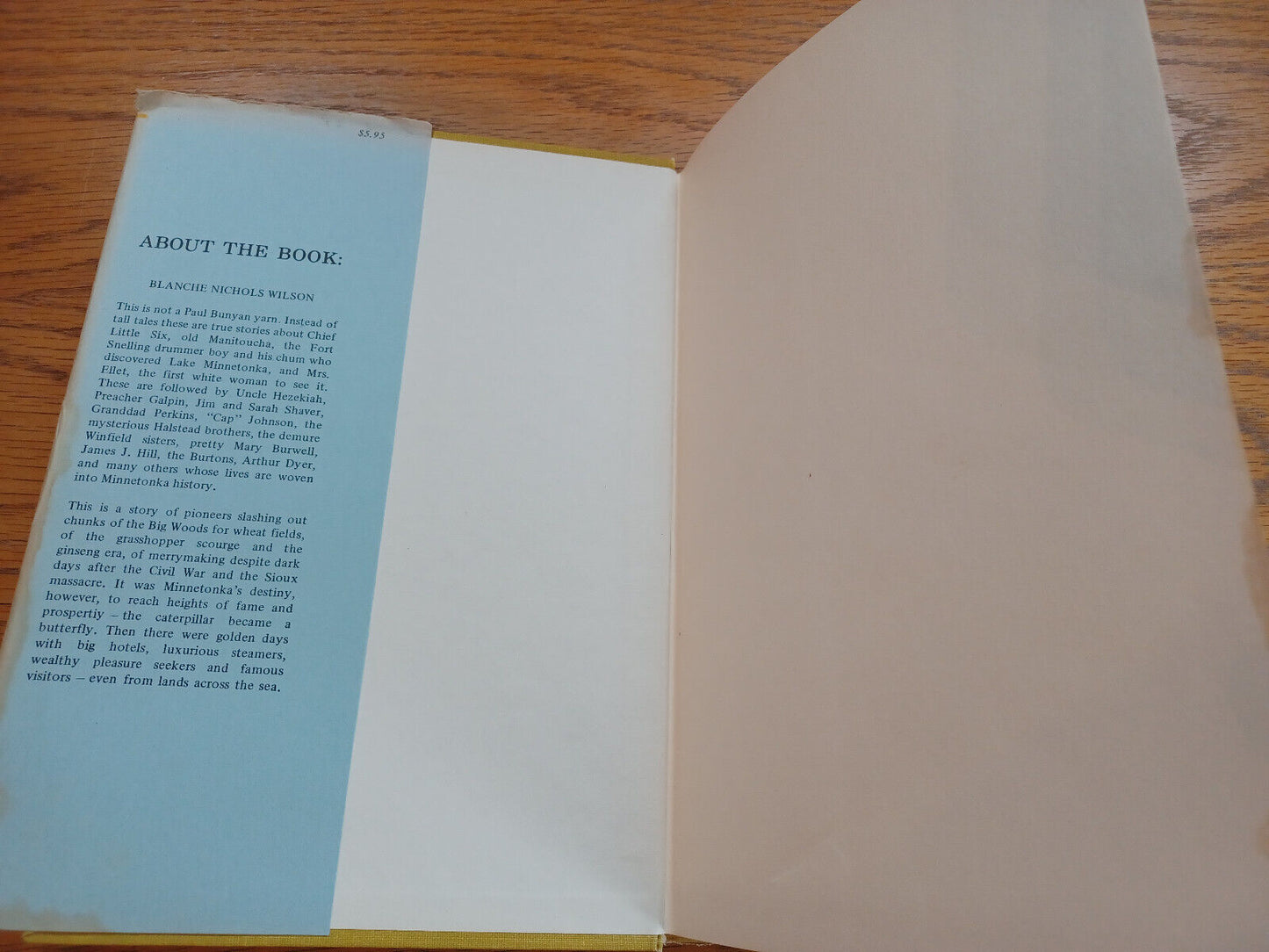 Minnetonka Story Blanche Nichols Wilson 1971 Hardcover Dust Jacket Ross & Haines