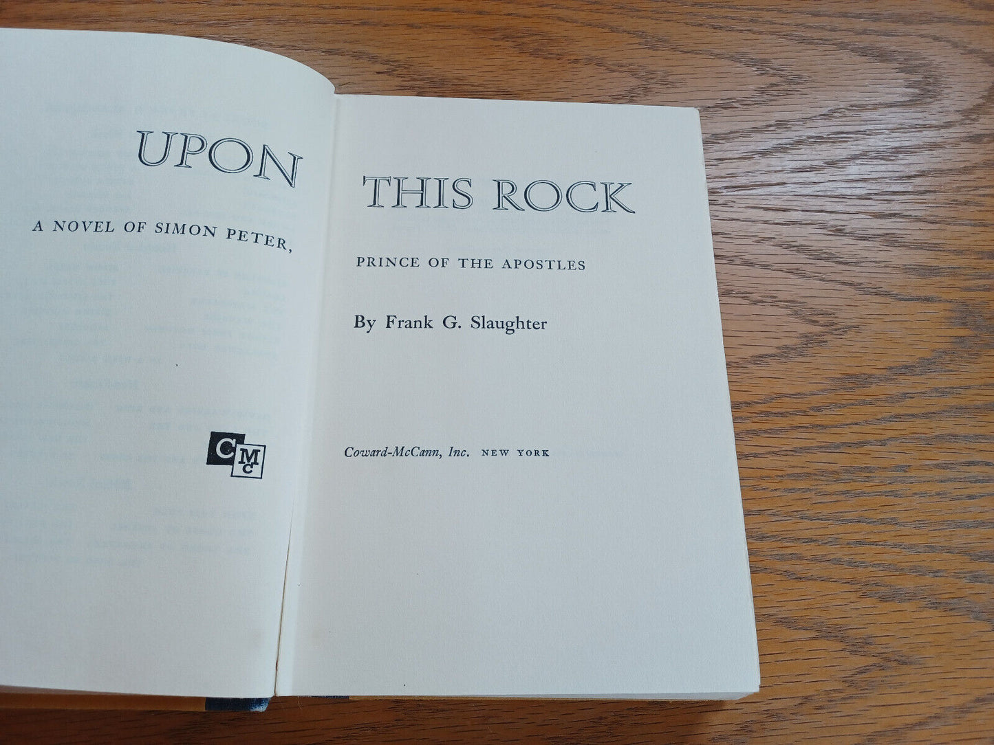 Upon This Rock Frank G Slaughter 1963 Hardcover Coward McCann