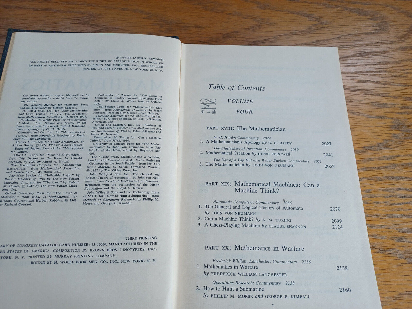 The World of Mathematics Volume Four James R Newman 1956 Simon and Schuster