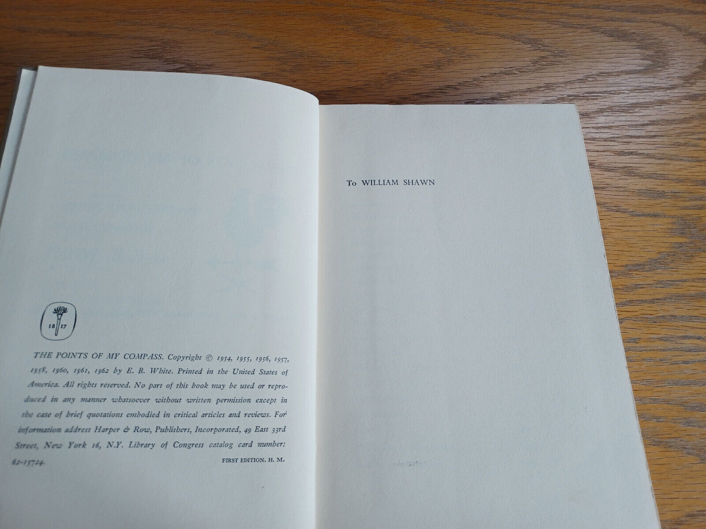 The Points of My Compass E B White 1962 1st Edition Hardcover Harper & Row