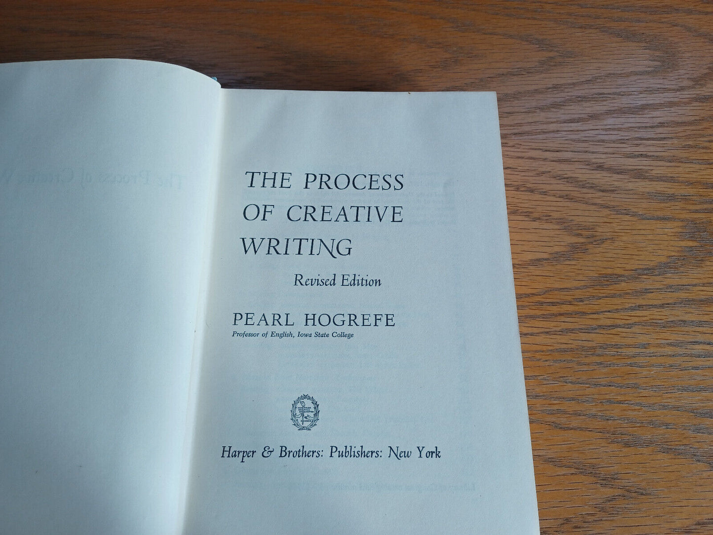 The Process of Creative Writing Pearl Hogrefe 1956 Hardcover Harper & Brothers