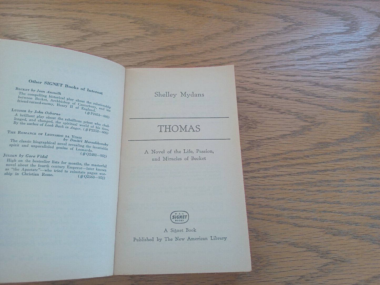 Thomas Shelley Mydans 1967 Paperback Signet