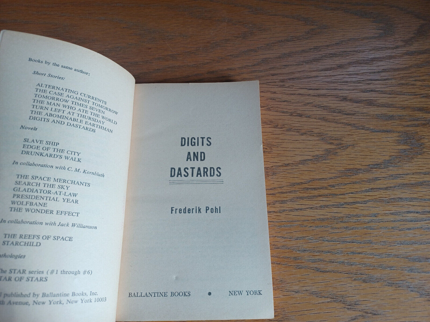 Digits and Dastards Frederik Pohl 1966 1st Ed Paperback Ballantine Books