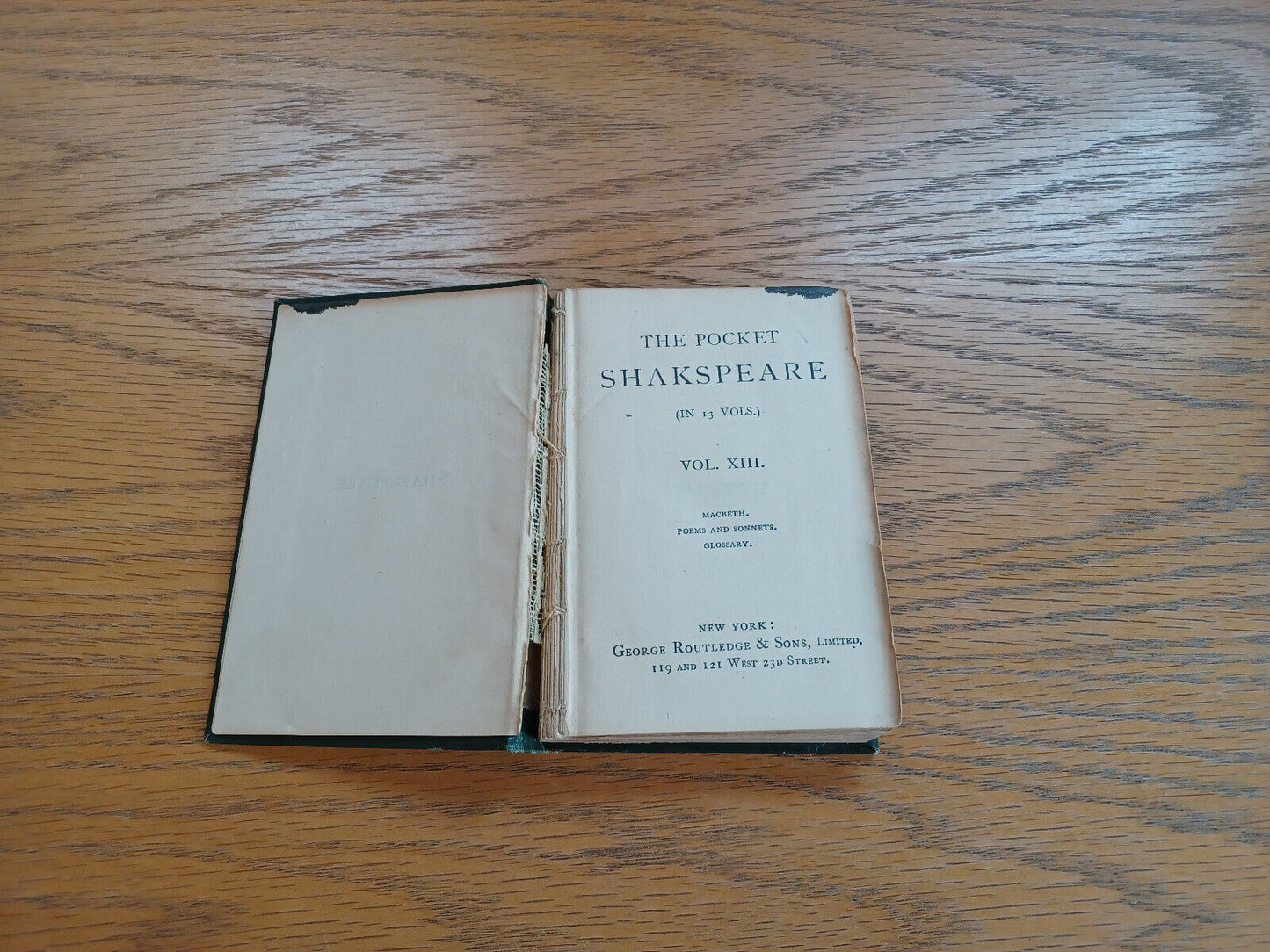 The Pocket Shakespeare Vol Xiii Hardcover George Routledge & Sons