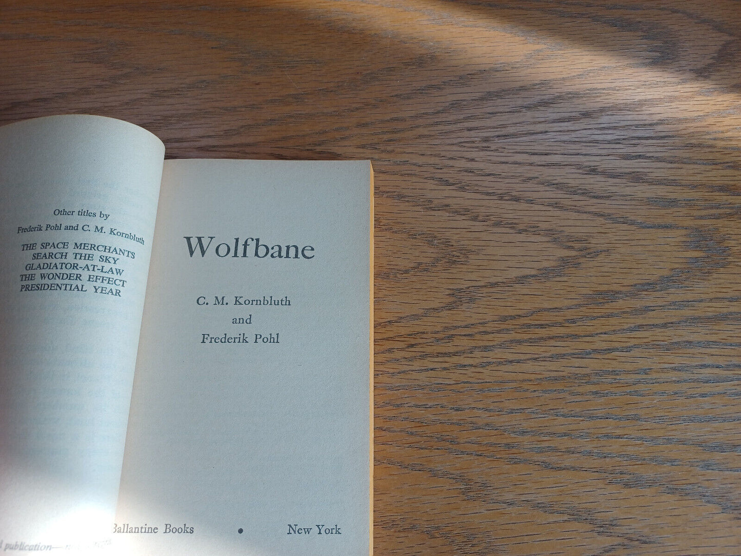 Wolfbane Frederik Pohl C M Kornbluth 1969 Paperback Ballantine Books