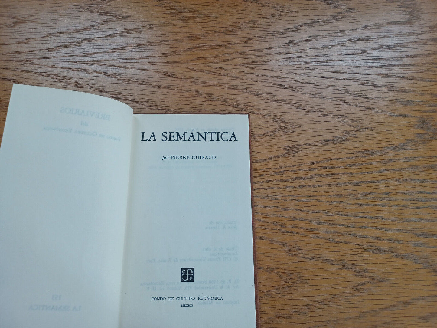 La Semantica Pierre Guiraud 1971 Spanish Hardcover Fondo de Cultura Economica