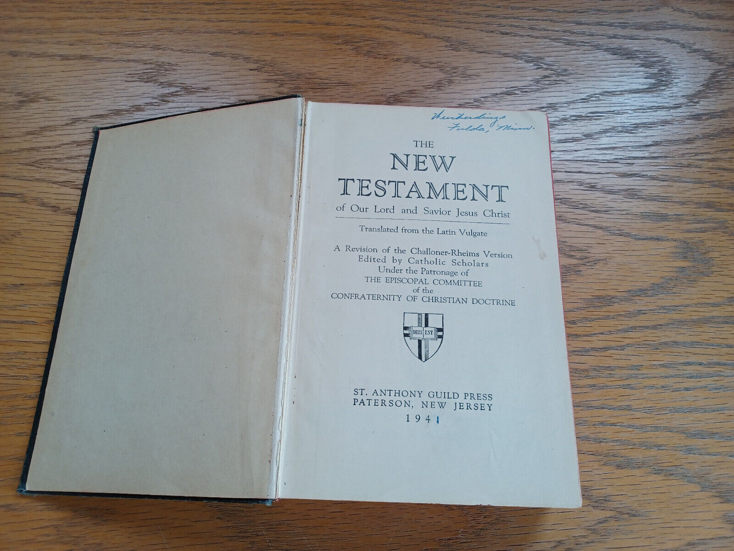 The New Testament Confraternity of Christian Doctrine 1941 Challoner-Rheims Ver.