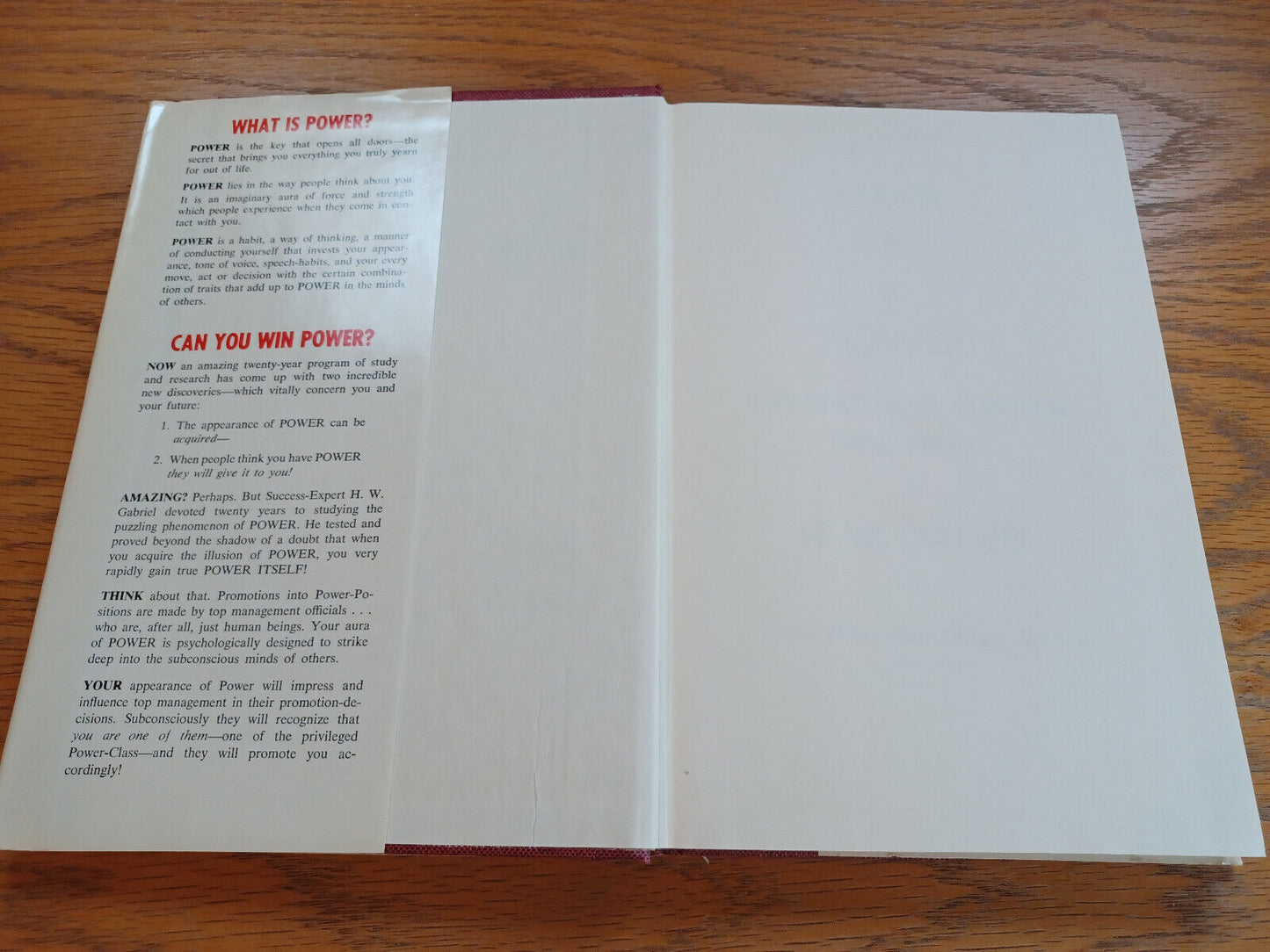 Twenty Steps to Power H W Gabriel 1962 Hardcover Dust Jacket Prentice Hall