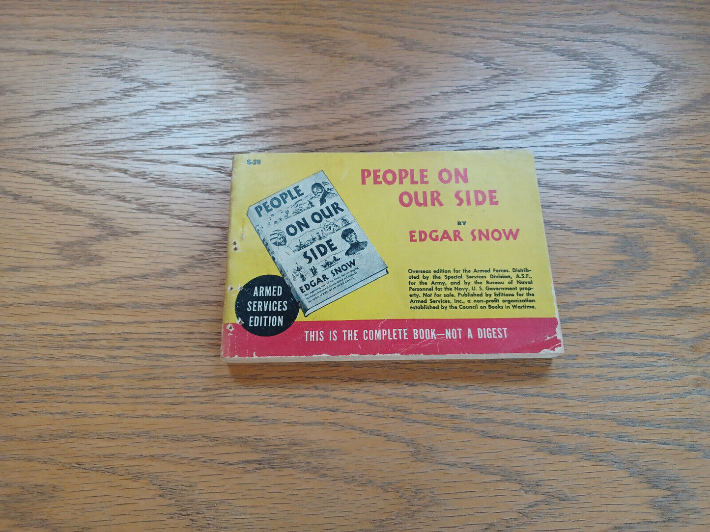 People on Our Side Edgar Snow 1944 Paperback Random House Armed Services Edition