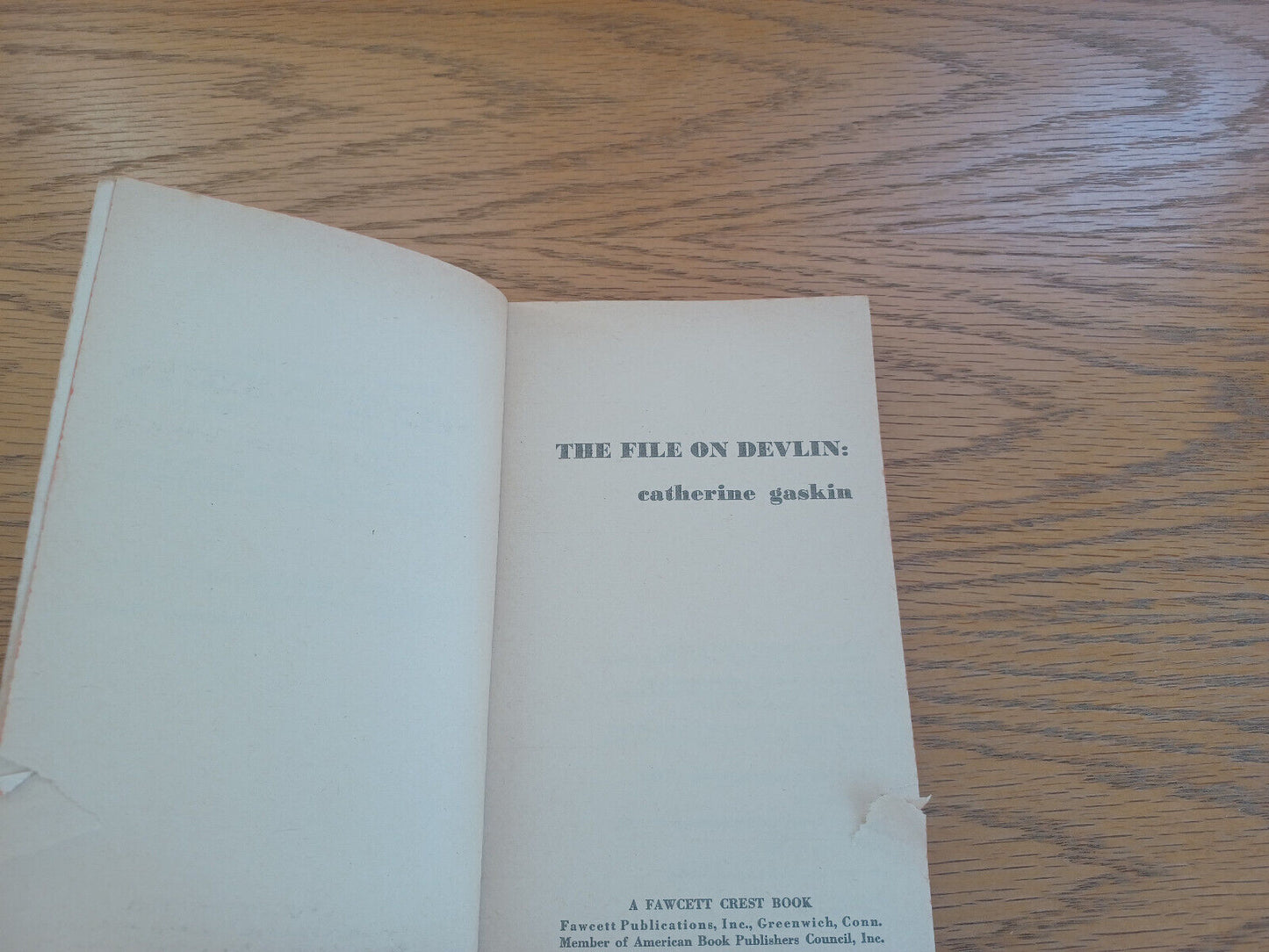 The File on Devlin Catherine Gaskin 1966 Paperback Fawcett