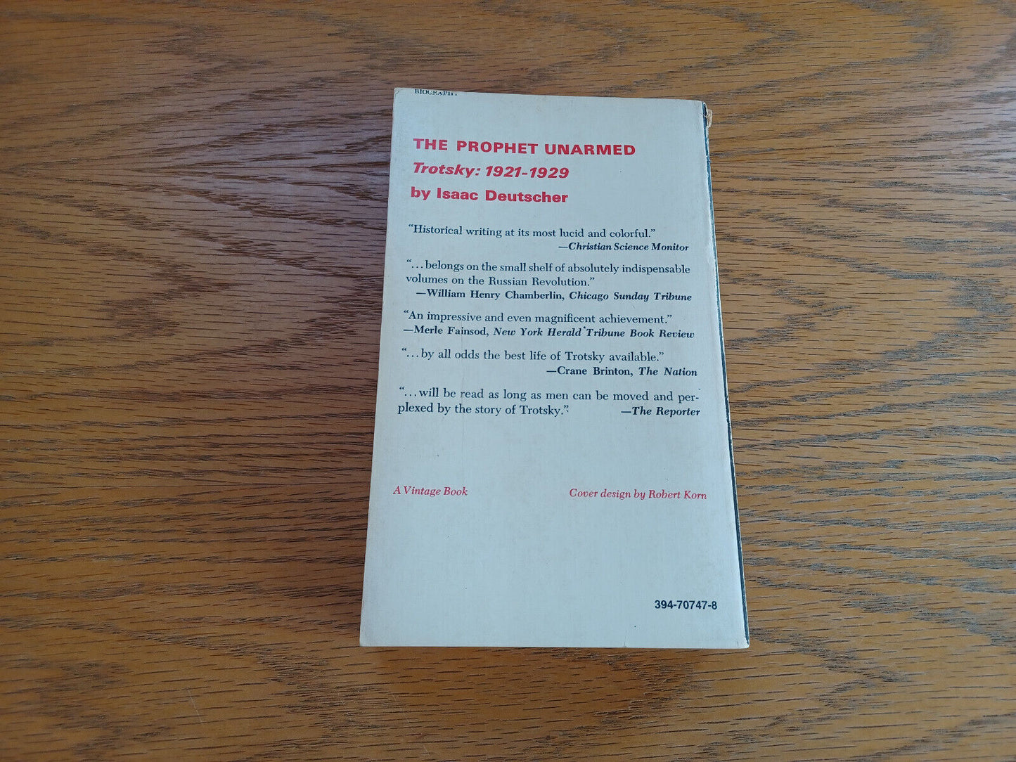 The Prophet Unarmed Trotsky 1921-1929 Volume II Isaac Deutscher 1959 Random Hous