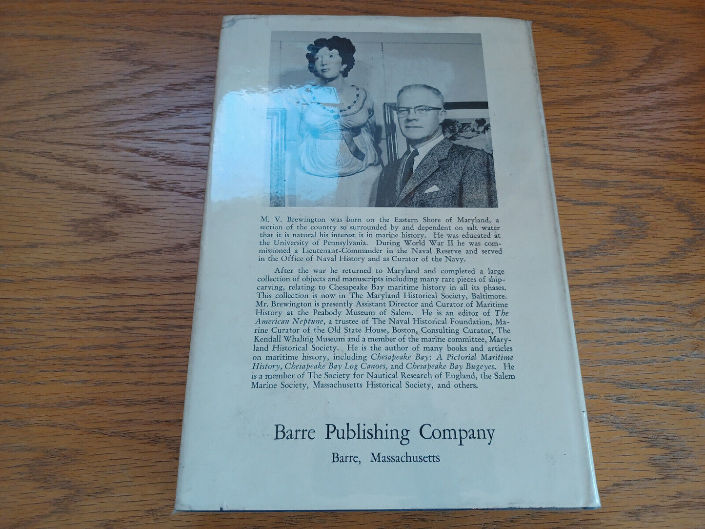 Shipcarvers of North America M v Brewington 1962 Barre Hardcover Dust Jacket