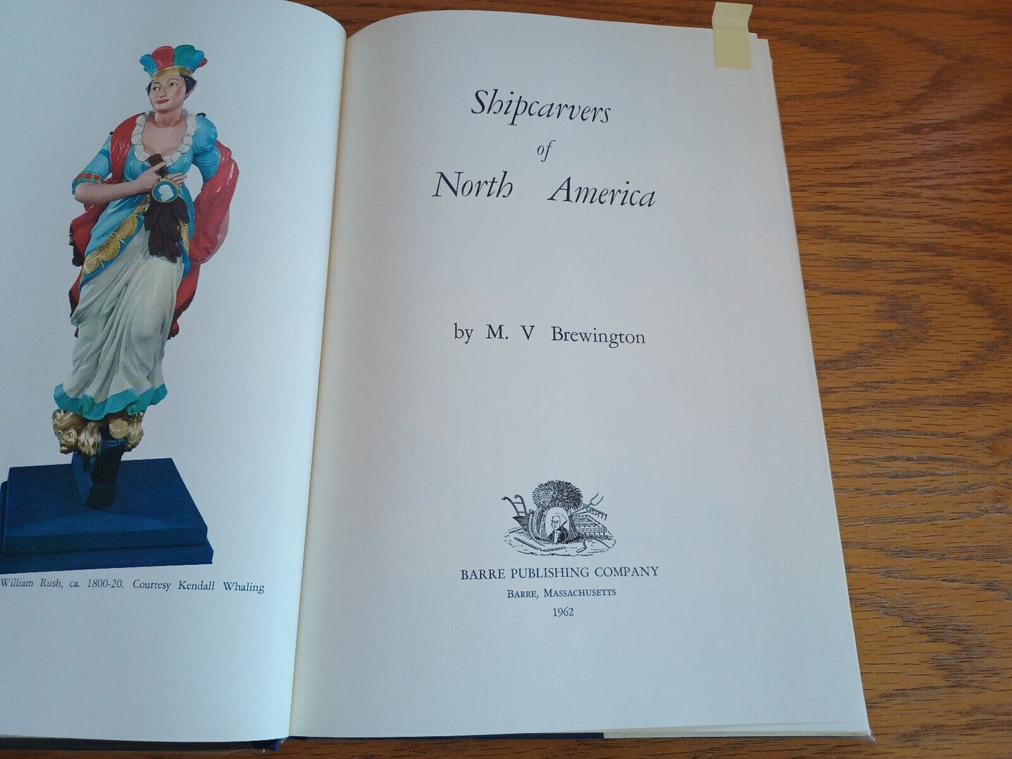 Shipcarvers of North America M v Brewington 1962 Barre Hardcover Dust Jacket