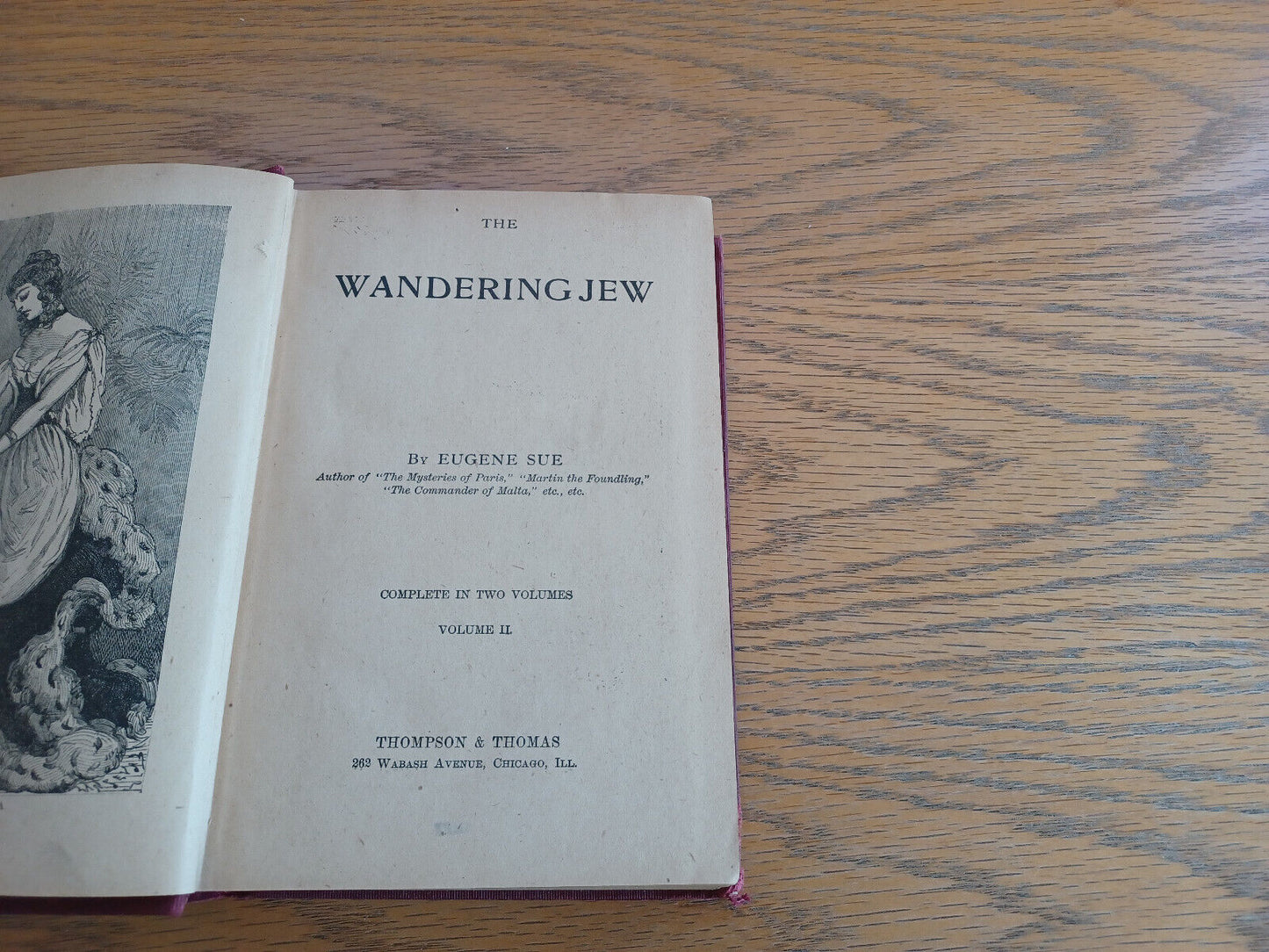 The Wandering Jew Eugene Sue Volume II Library Edition Hardcover Thompson & Thom