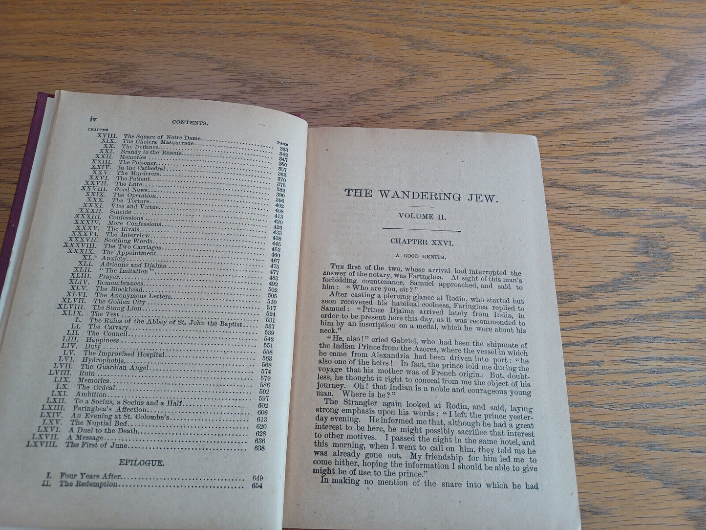 The Wandering Jew Eugene Sue Volume II Library Edition Hardcover Thompson & Thom