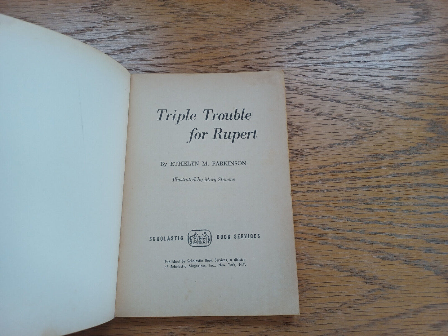 Triple Trouble for Rupert Ethelyn M Parkinson 1963 Paperback Scholastic