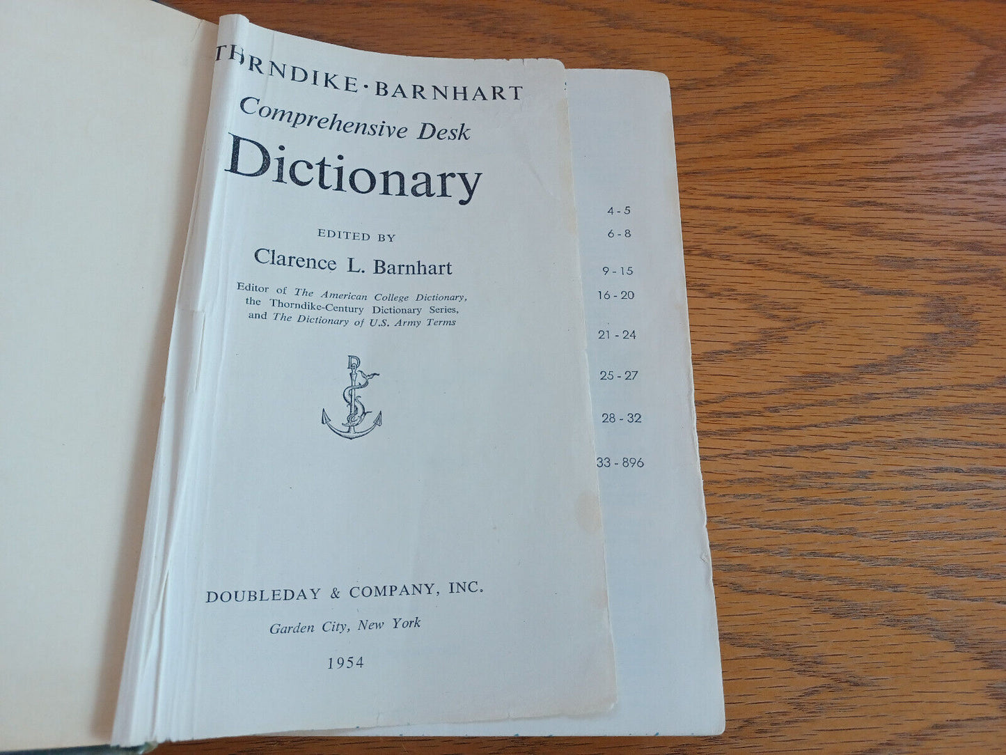 Thorndike Barnhart Comprehensive Desk Dictionary 1954 Doubleday Hardcover