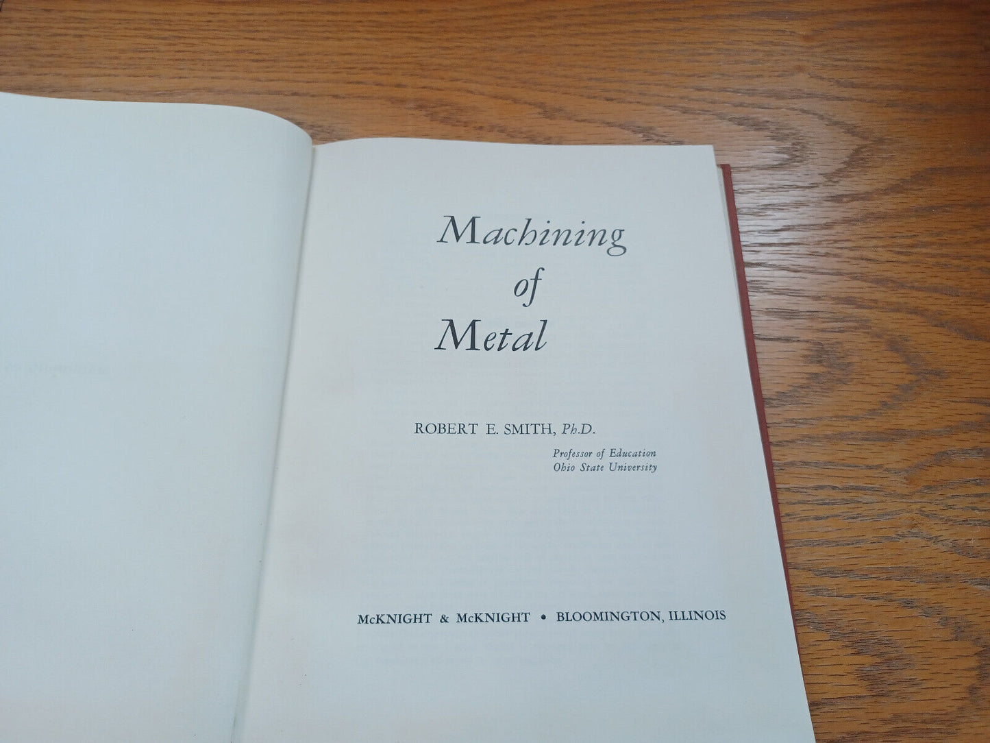 Machining Of Metal By Robert Smith 1949