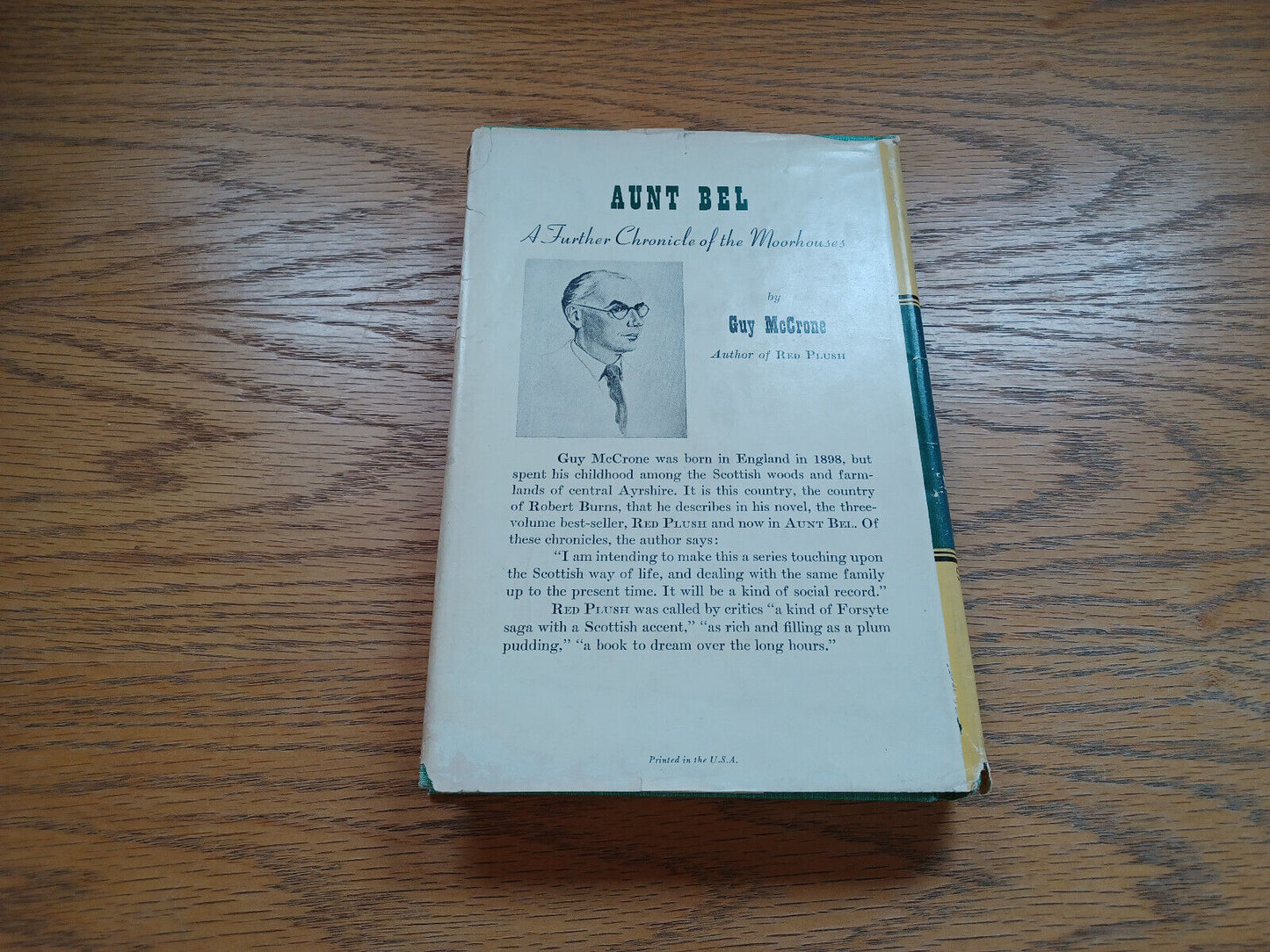 Aunt Bel By Guy Mccrone 1949 Dust Jacket