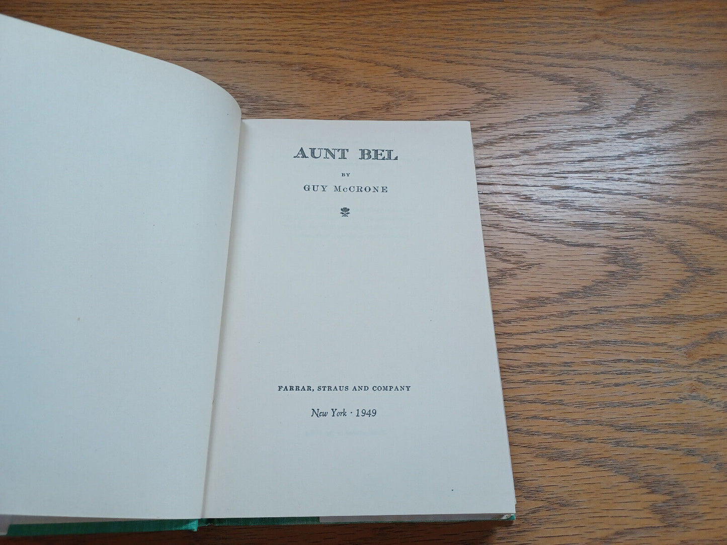 Aunt Bel By Guy Mccrone 1949 Dust Jacket