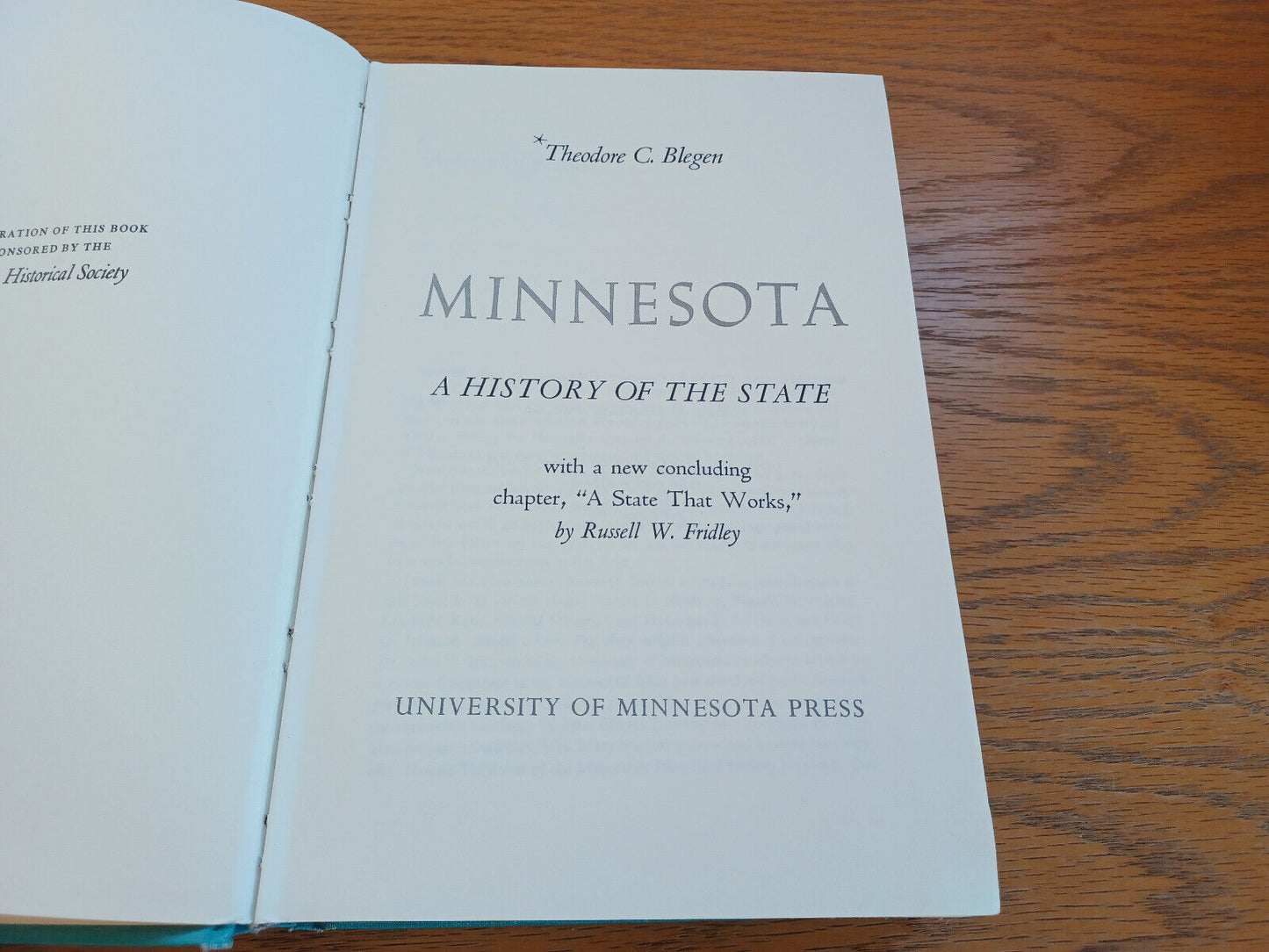 Minnesota A History Of The State By Theodore Blegen 1985